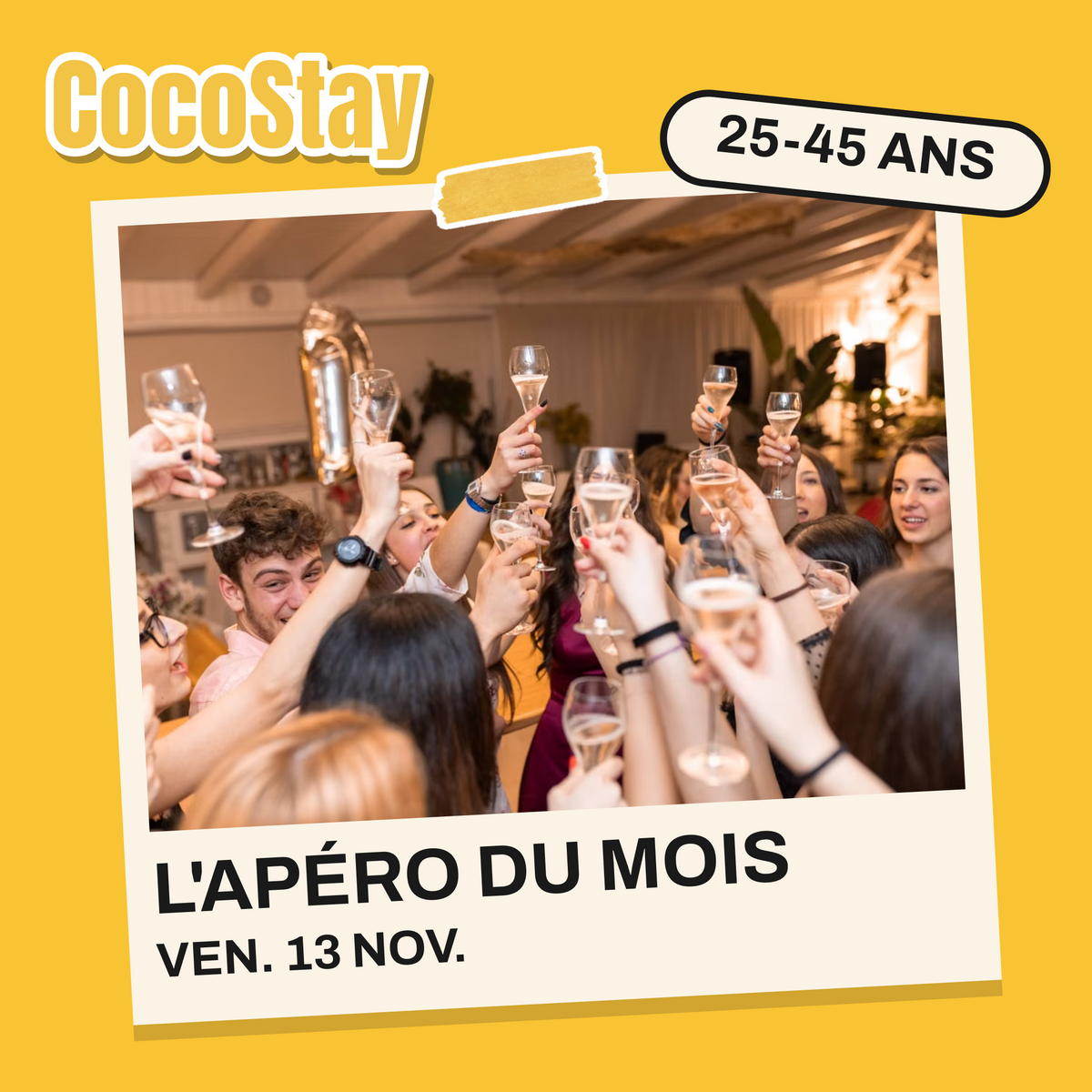 L’Apéro du mois · Ven. 13 Nov. · 20h